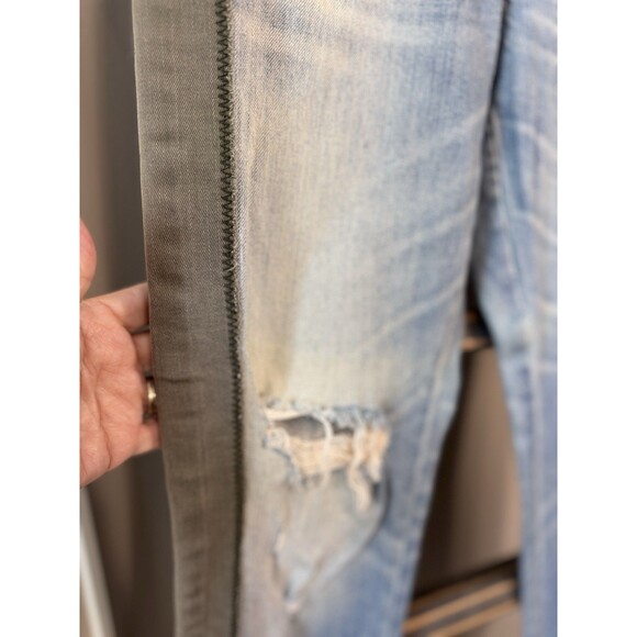 Dear John "Erin Slim Straight" Jeans Distressed Women’s Size 26 Striped Sides - Picture 9 of 12